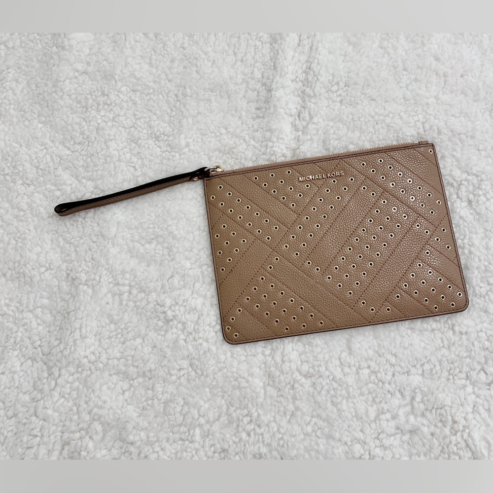 Michael Kors Jet Set XL Travel Clutch / Studded Wristlet